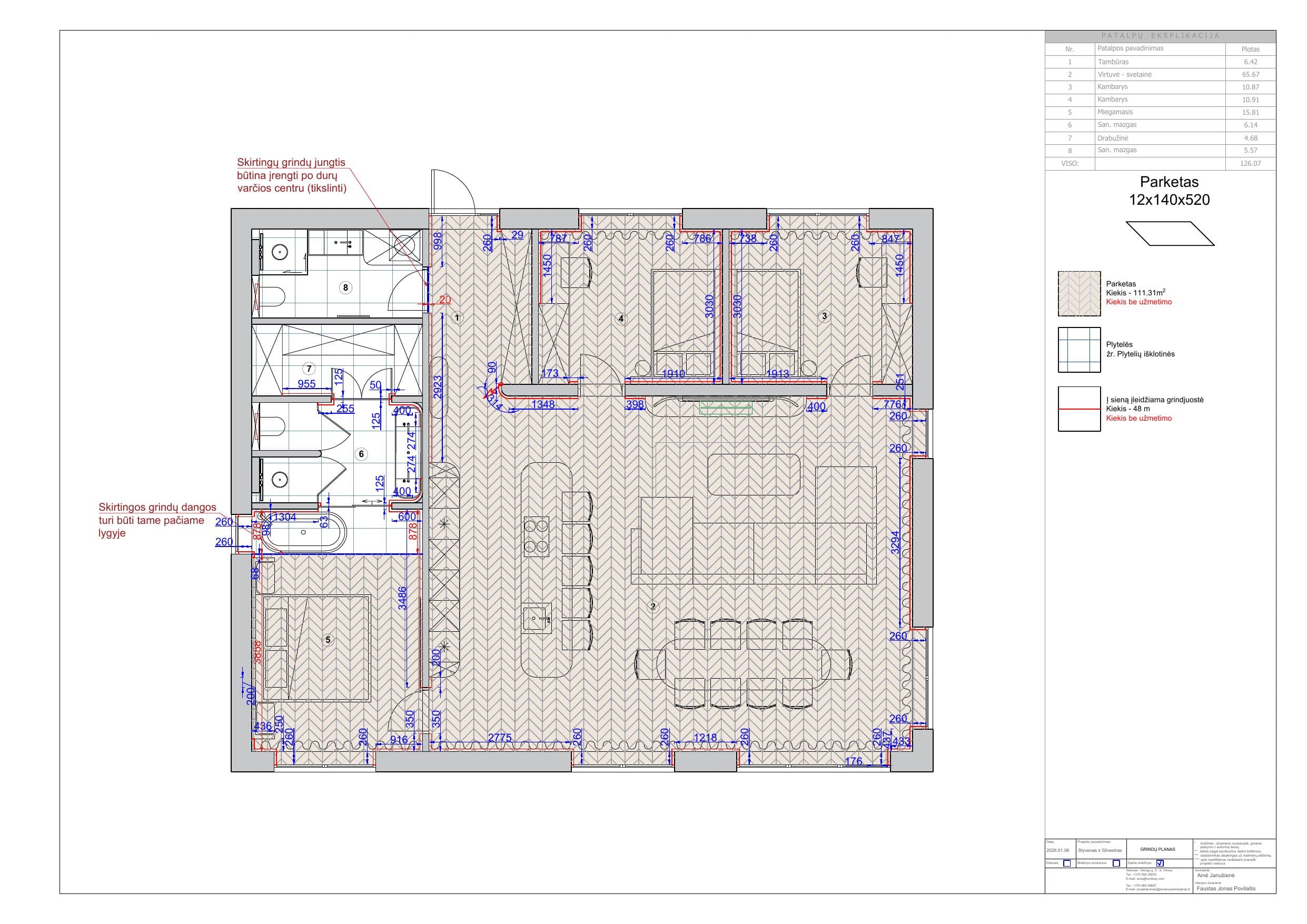 Interior project technical section – 8